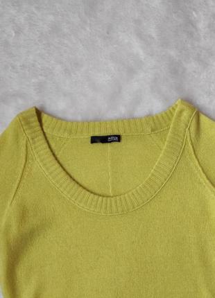 Желтый натуральный кашемировый свитер пуловер с вырезом джемпер шерсть кашемир cashmere8 фото