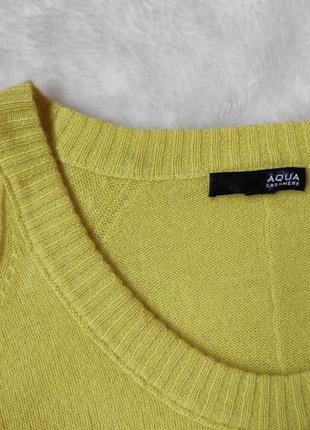 Желтый натуральный кашемировый свитер пуловер с вырезом джемпер шерсть кашемир cashmere9 фото