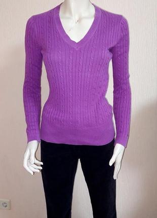 Стильний пуловер фіолетового кольору в'язання коса tommy hilfiger, блискавичне надсилання 🚀⚡2 фото