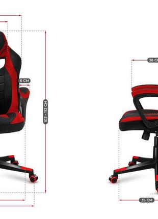 Комп'ютерне крісло для геймера huzaro force 2.5 black-red тканина10 фото