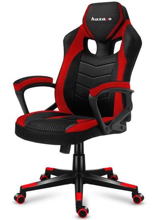 Комп'ютерне крісло для геймера huzaro force 2.5 black-red тканина1 фото