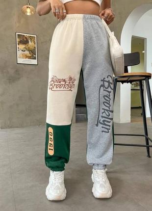 Карго брюки на флисе теплые брюки карго вставки комбинированные накат brooklyn карманы...