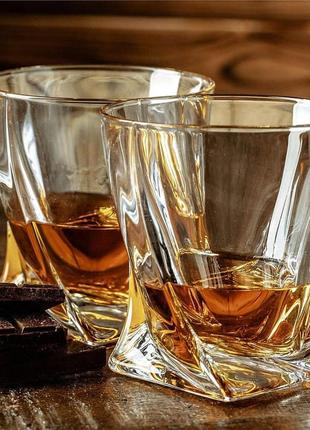 Набор из 2 бокалов для виски flow barware twist | подарочный набор стаканов премиум для виски twisted design5 фото