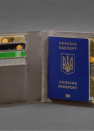 Кожаная обложка для документов темно-бежевый краст 6.15 фото