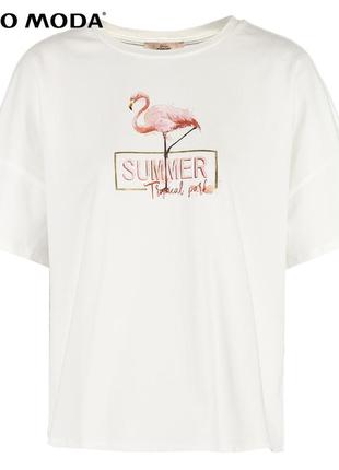 Футболка женская с принтом фламинго летняя хлопковая vero moda, размер m6 фото