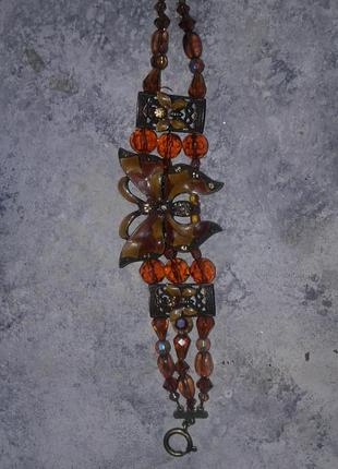 Браслет эмаль стразы винтаж