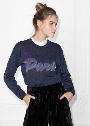 Шерстяной блестящий глиттер &amp; other stories glitter paris sweater2 фото