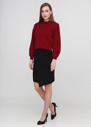 Спідниця чорна базова офісний стиль діловий міді zara
