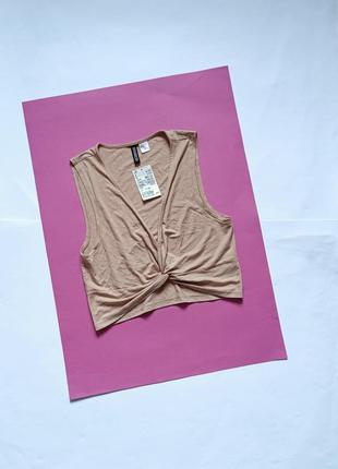 Супермодний кроп топ топік пудровий divided