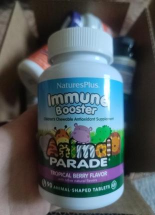 Naturesplus, animal parade, kids immune booster, для укрепления детского иммунитета, 90 таблеток1 фото