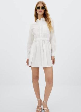 Біла сукня сорочка з натуральної тканини