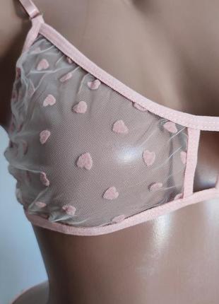 Комплект белья женского розового набор бюстик трусики прозрачная сеточка секси эротик расовые сексуальный эротический бюстик бюстгалтер3 фото