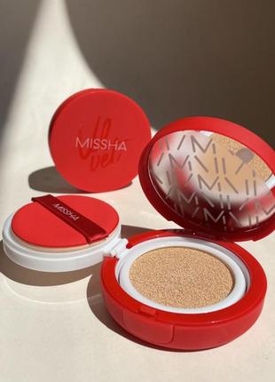 Кушон с бархатистым финишем missha velvet finish cushion spf50+ pa+++ (No23)