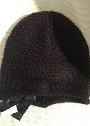 Zara шапка біні колір бургунді марсала 100% акрил5 фото