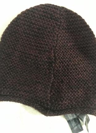 Zara шапка біні колір бургунді марсала 100% акрил9 фото