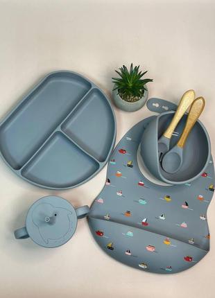 Посуд силіконовий для дитини з 6 предметів+подарунок🎁4 фото