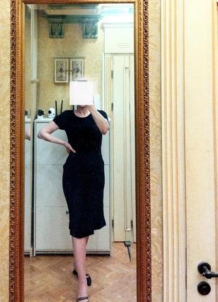 Изящное "маленькое чёрное платье".  трикотаж/джерси. вискоза.  цвет чёрный5 фото