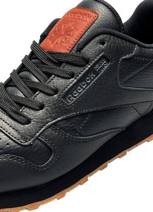 Мужские черные кожаные кроссовки с сеткой в стиле reebok classic 🆕 рибок класик3 фото