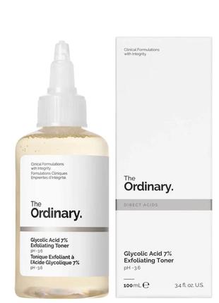 Обновляющий тоник с гликолевой кислотой the ordinary - glycolic acid 7% toning solution