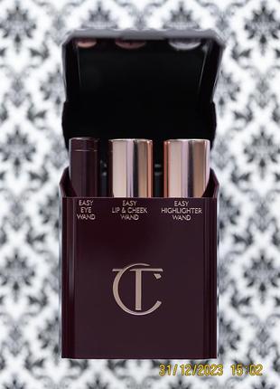 Набор charlotte tilbury quick easy makeup date night in 5 для макияжа хайлайтер тени помада румяна2 фото