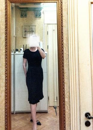 Изящное "маленькое чёрное платье".  трикотаж/джерси. вискоза.  цвет чёрный7 фото