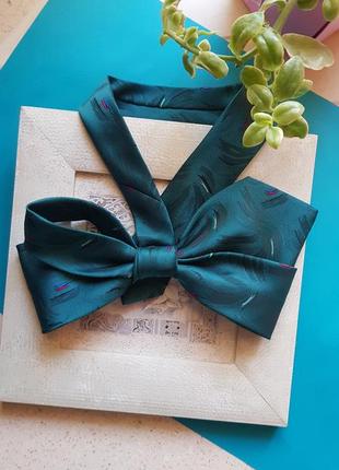 Жіноча  розкішна  краватка- бант " pine green "7 фото