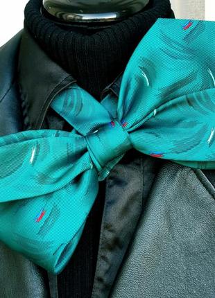 Женский роскошный галстук- бант " pine green"3 фото