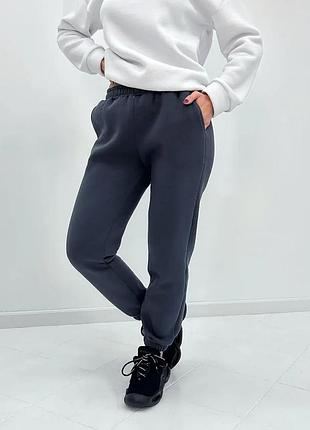 Жіночі спортивні штани на флісі 42-44 розмір. графіт