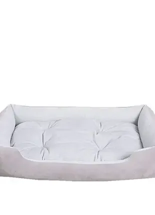 Лежанка з подушкою - м'яке ліжко для собак та котів світло-сірий  60*45*10 см6 фото