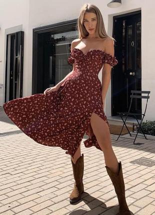 Распродажа платье prettylittlething миди/мя prettylittlething миди/макси asos с разрезом6 фото