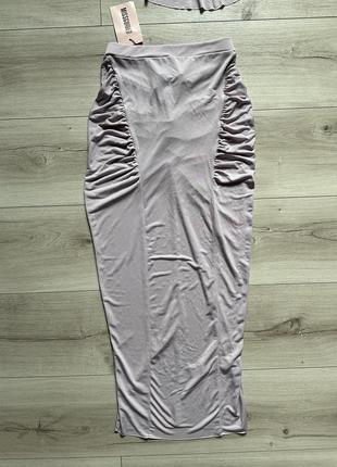 Комбинированный комплект топ и юбка миди в сиреневом цвете missguided2 фото