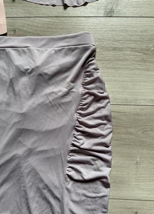 Комбинированный комплект топ и юбка миди в сиреневом цвете missguided7 фото