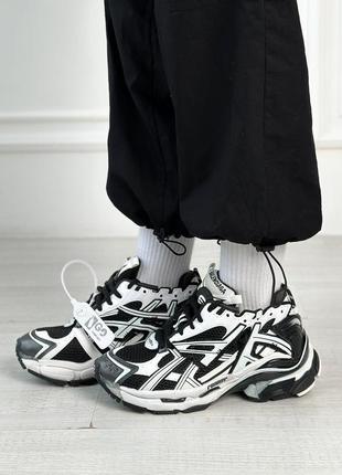 Жіночі кросівки balenciaga trainer black/white runner sneakers