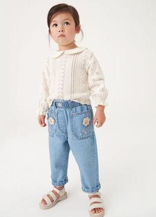 Бавовняні джинси на дівчинку з нової колекції 3міс-7років🌸🌸🌸1 фото