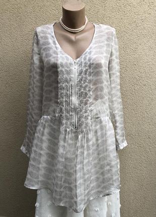 Прозрачная,воздушная блуза с баской,туника,платье пляжное от magno