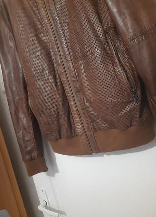 Мужская куртка бомбер stwo коричневая6 фото