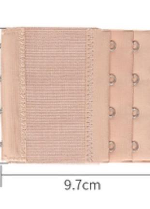 Удлинитель-расширитель спинки бюстгальтера с резинкой до 9 см на 4 крючка загар