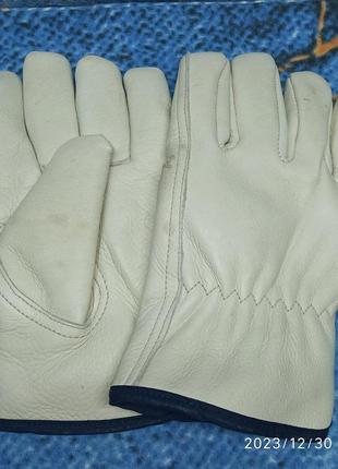Перчатки кожаные с мехом рабочие винтажные2 фото