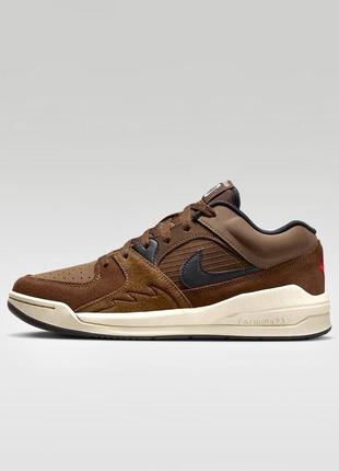 Стильні чоловічі кросівки nike air jordan stadium 90 brown premium коричневі