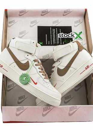 Nike air force 1 mid yohood rice white9 фото