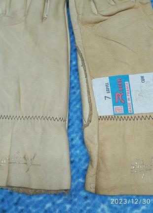 Перчатки кожаные рабочие винтажные made in france3 фото