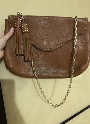 Кожаная сумка zara