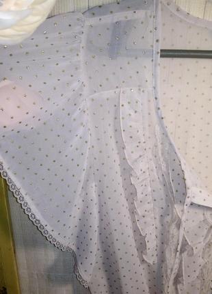 Шифоновая блуза с воланами кружевом и блёстками uk 18  eur 464 фото