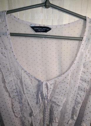 Шифоновая блуза с воланами кружевом и блёстками uk 18  eur 463 фото