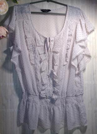 Шифонова блуза з воланами мереживом і блискітками uk 18 eur 46