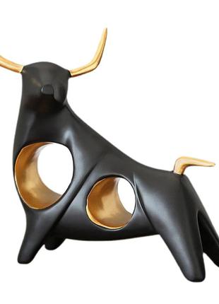 Статуетка бик resteq чорний. фігурка для інтер&#39;єру чорний бик 205*75*210 мм. декор бик чорного кольору1 фото