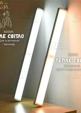Акумуляторна led лампа 30см - 21 led (650mah) з датчиком руху/світлодіодний нічник usb-typc