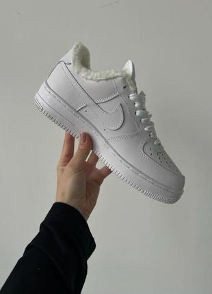 Кроссовки nike air force 1'07 "white" premium fur - с мехом (зимови) били