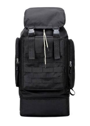 Рюкзак тактический черный 4в1 70 л водонепроницаемый туристический рюкзак. цвет: черный4 фото