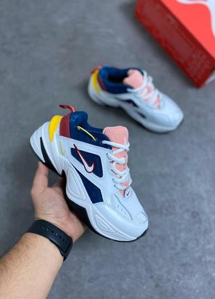 Кросівки nike m2k, white/blue/pink кроссовки